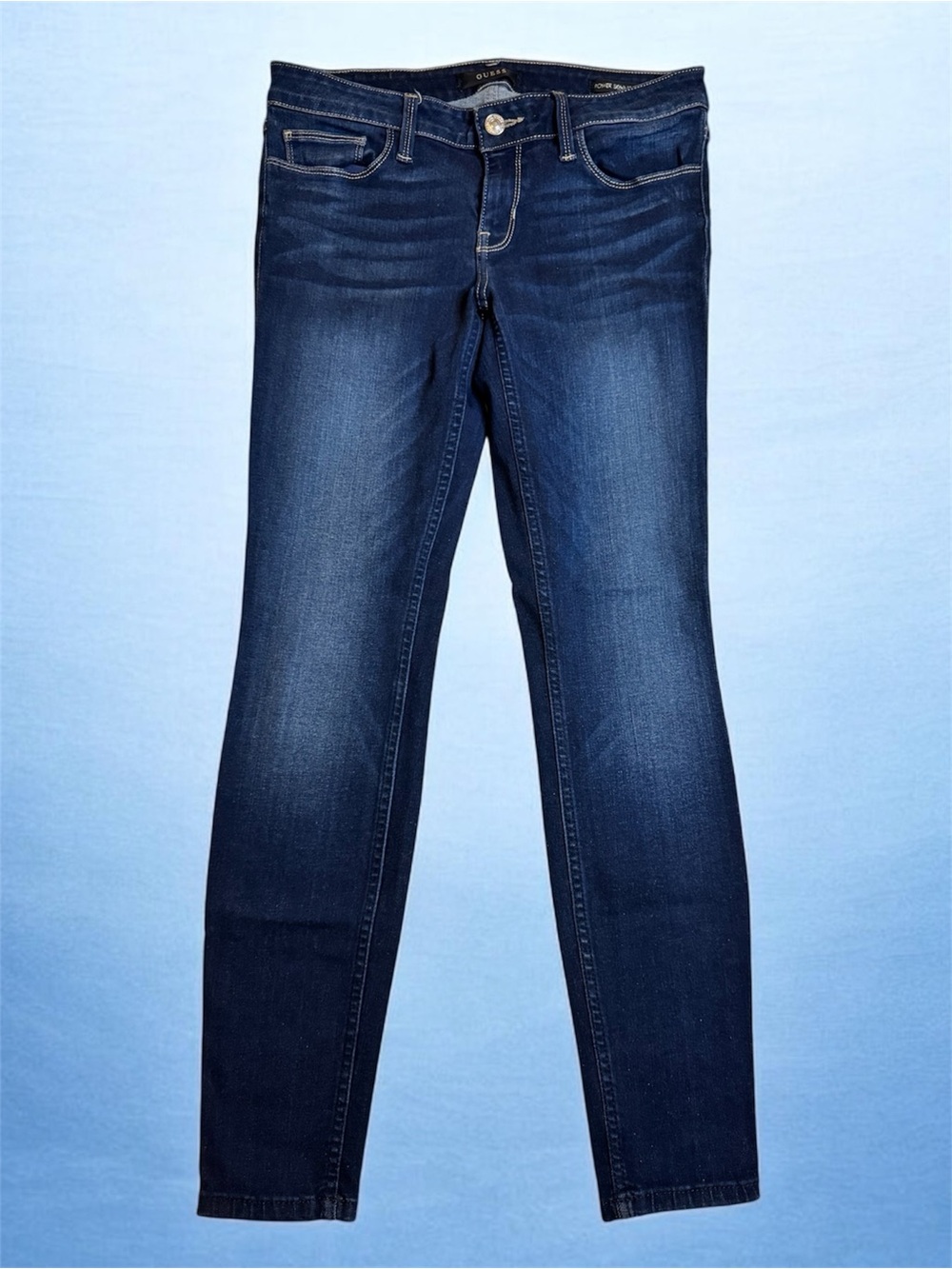 Guess Power Skinny Low Women's Deep Blue Jeans sz 27